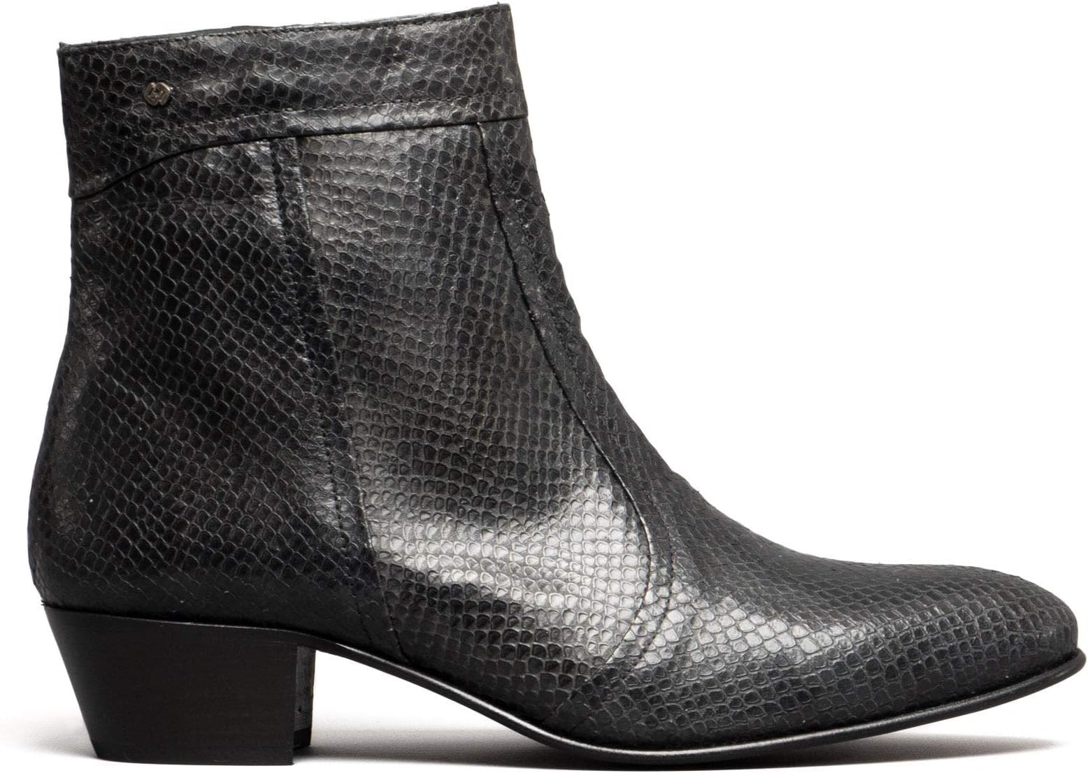 Emmanuel Mens Snakeskin Leather Cuban Heel Boots