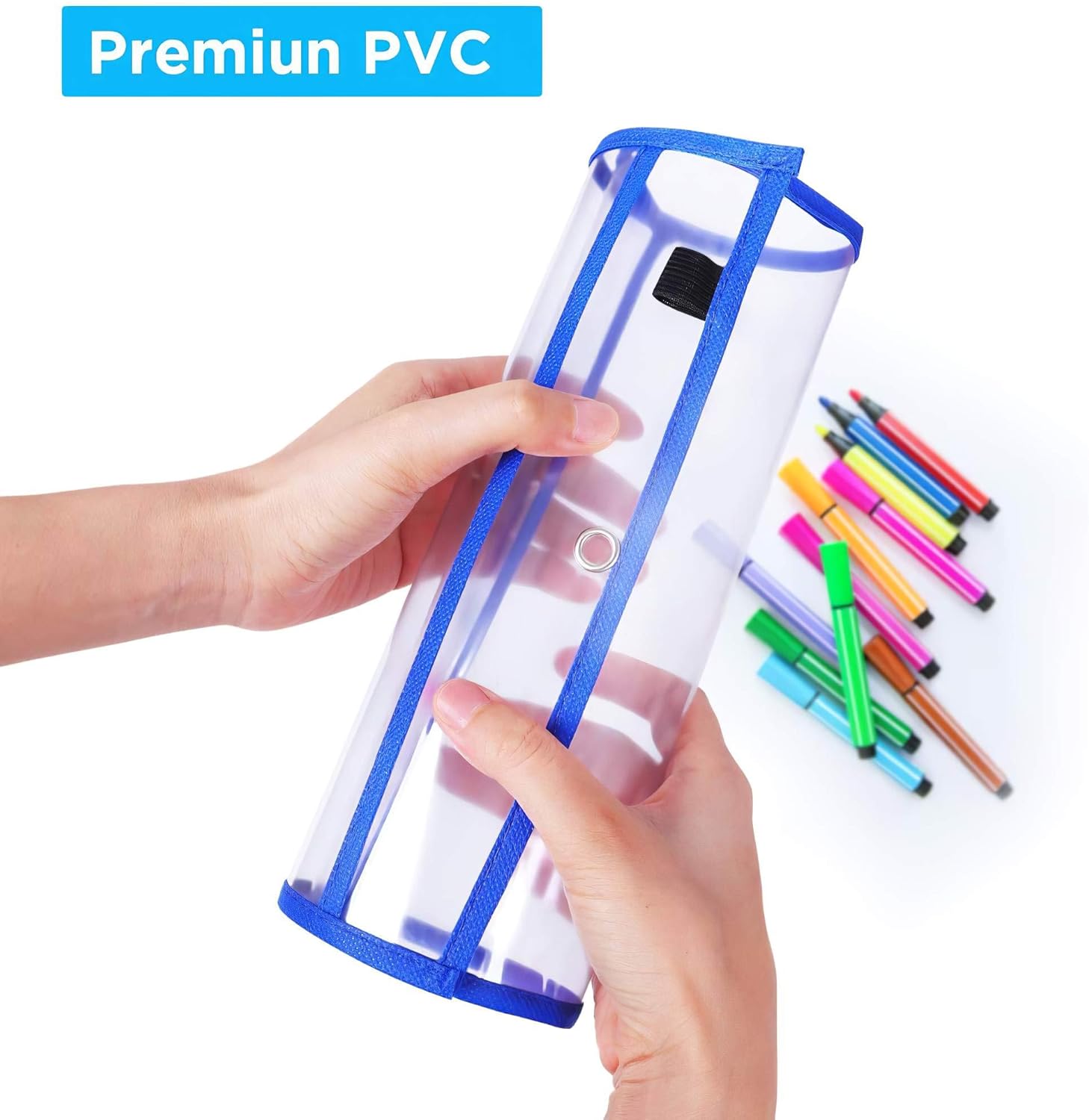 Puroma 35 Pack Dry-Erase Pockets Reusable Plastic Sleeves Assorted Colors Waterproof Pocket with 2 Rings for Classroom, School, Office, Home : Office Products