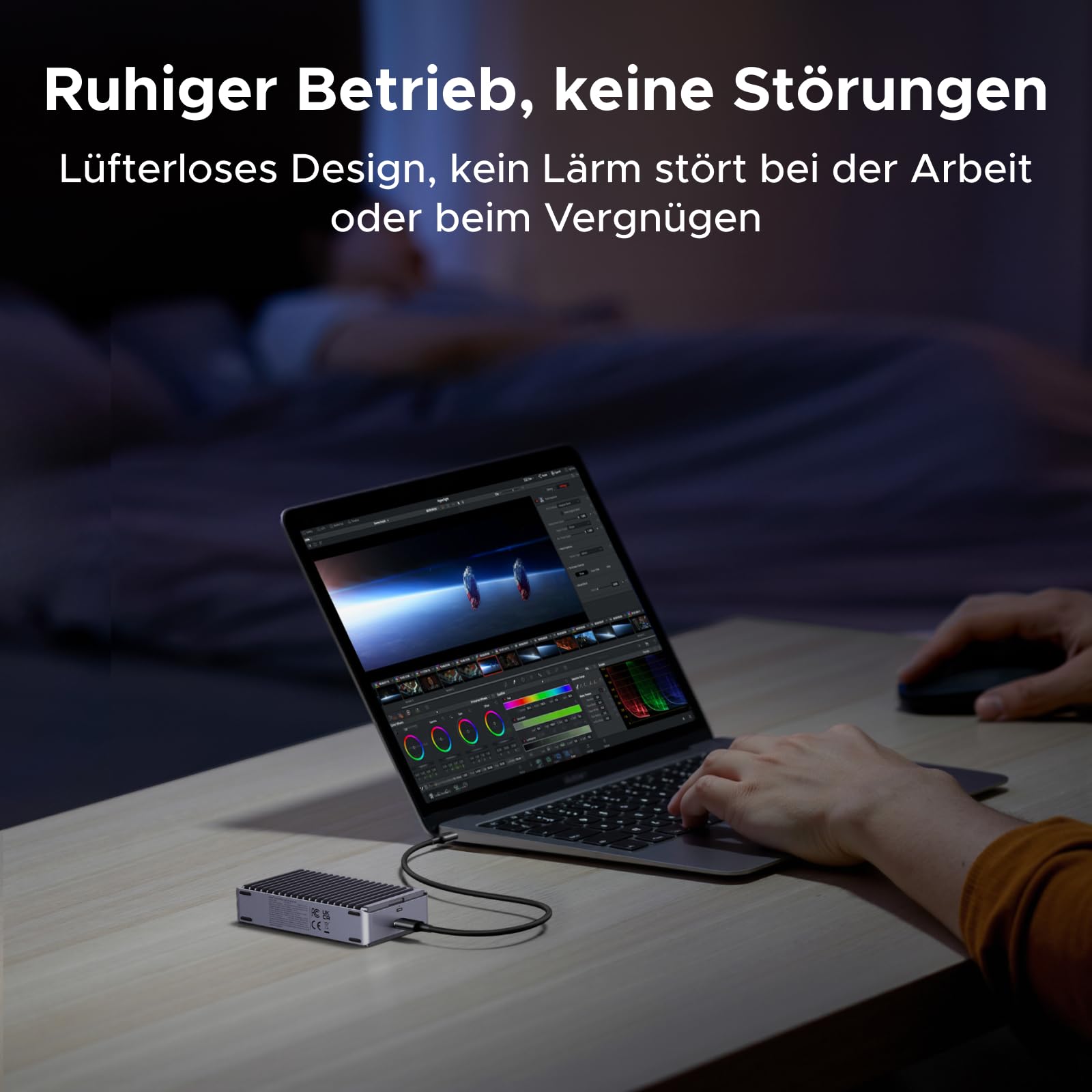 UGREEN 40Gbbps M2 SSD Gehäuse, USB4 nvme gehäuse kompatibel mit Thunderbolt 4 bis zu 3848MB/s, M.2 NVMe SSD Gehäuse kompatibel mit Mac mini M4, MacBook Pro M5 Pro/M5 Max, ASUS Z890 4