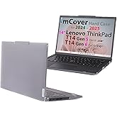 mCover Hard Case ONLY Compatible for 2024-2025 14" Lenovo ThinkPad T14 Gen 5/6 & ThinkPad P14s Gen 5/6 (AMD) Windows Notebook PC (with 180° Hinge, NOT Fitting Any Other Lenovo Models)- Clear