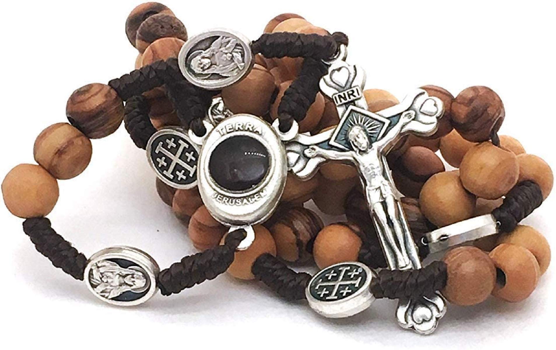 Bethlehem Gifts TM Assorted Collection of Glass and Wood Rosaries, Jerusalem, Earth, Holy Water, Glass, No Gemstone