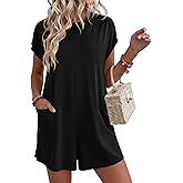 BTFBM Rompers for Women Summer 2026 Casual Dressy One Piece Shorts Tshirt Pants Jumpsuit Beach Vacation Clothes Outfit