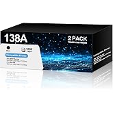 138A Toner Cartridges 2 Black Compatible for HP 138A W1380A 138X W1380X | Work with HP Laser jet Pro 3001dw 3001fdw 3001, MFP 3101fdw 3101 Printer Toner Cartridge with Latest Chip Print Smoothly
