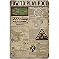 How to Play POOL Metal Sign Retro Billiards Knowledge Tin Sheet Wall Decor Plaque, Billiard Teaching Metal Sign Opening Decor Gift 12x8 inches