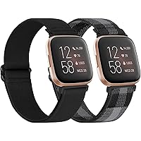 WNIPH Adjustable Elastic Watch Bands Compatible with Fitbit Versa/Versa Special Edition/Versa 2/Versa Lite Stretchy…