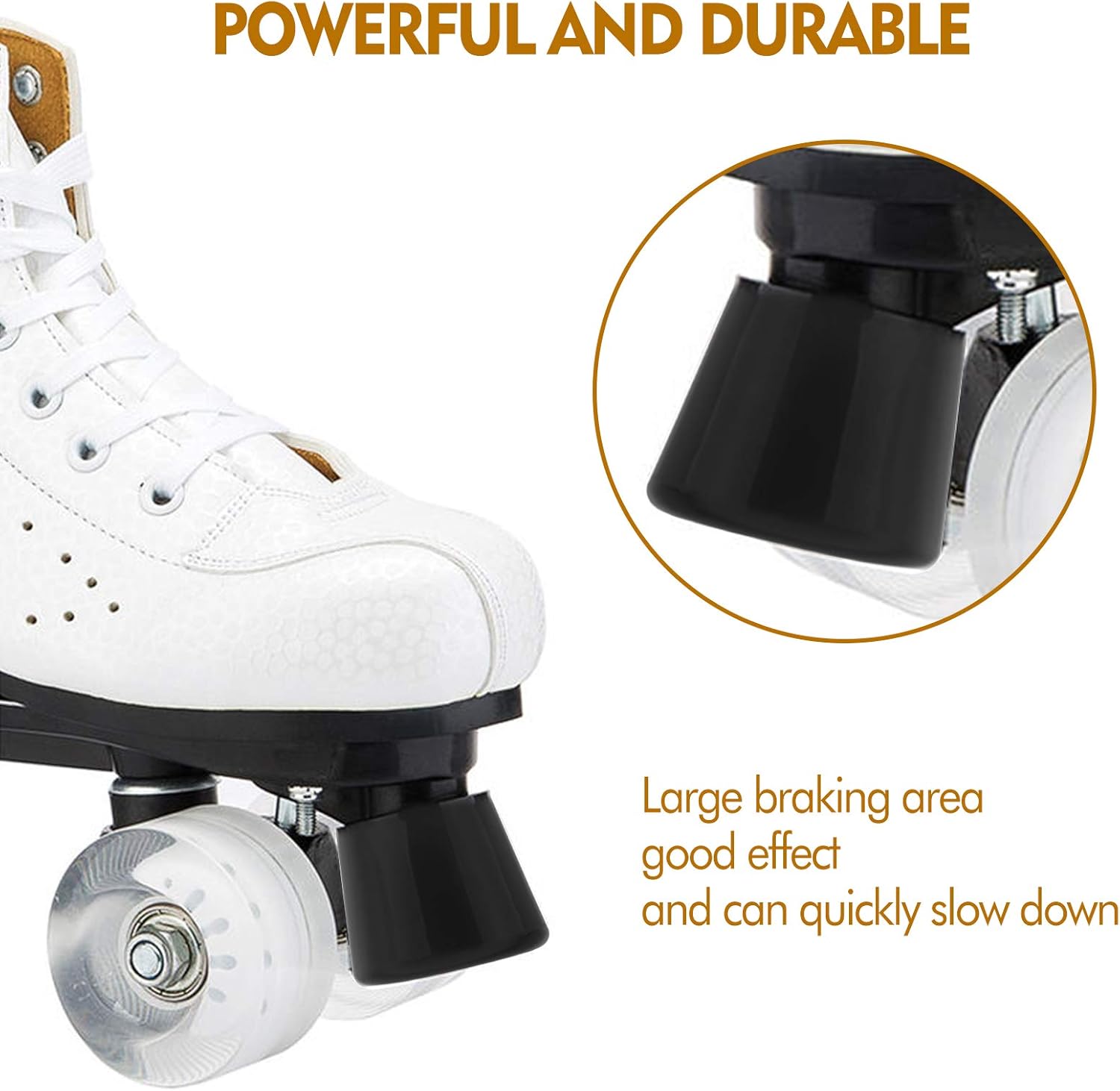 ABOAT 2 Pieces Roller Skate Stoppers Toe Stop Rubber Skate Stoppers for