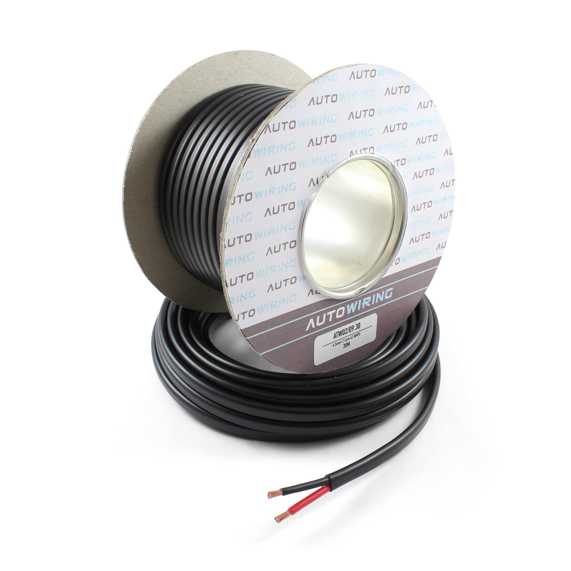 Automotive FLAT Twin 2 Core Cable 12v 24v Thin Wall Wire (42 AMP Rated 4.5mm² 11 AWG) 5/10/30/100 Metre (5 Metre Coil)