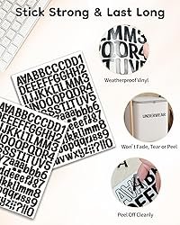 Uniclife 10 Sheets Letter Stickers, 1260 Pcs