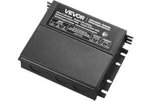 VEVOR 60W Dimmable LED Driver, 24V, Triac/ELV/MLV AC to DC Power Supply Transformer for LED Strip Light, Smooth Flicker-Free Dimming, Constant Voltage, Compatible with Lutron and Leviton Dimmer Switch