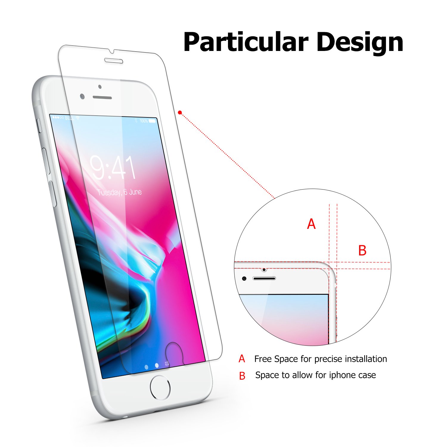 iPhone 7 Plus Screen Protector, ACEKIN Tempered Glass Screen Protector for Apple iPhone 7 Plus 8 Plus 6 Plus 6s Plus 2 Pack