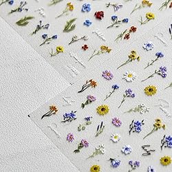 Flower Nail Art Stickers Decals 5D Flowers Nail