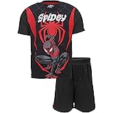 Marvel Avengers Captain America Iron Man Venom Hulk Cosplay Athletic T-Shirt and Shorts Outfit Set Toddler to Little Kid