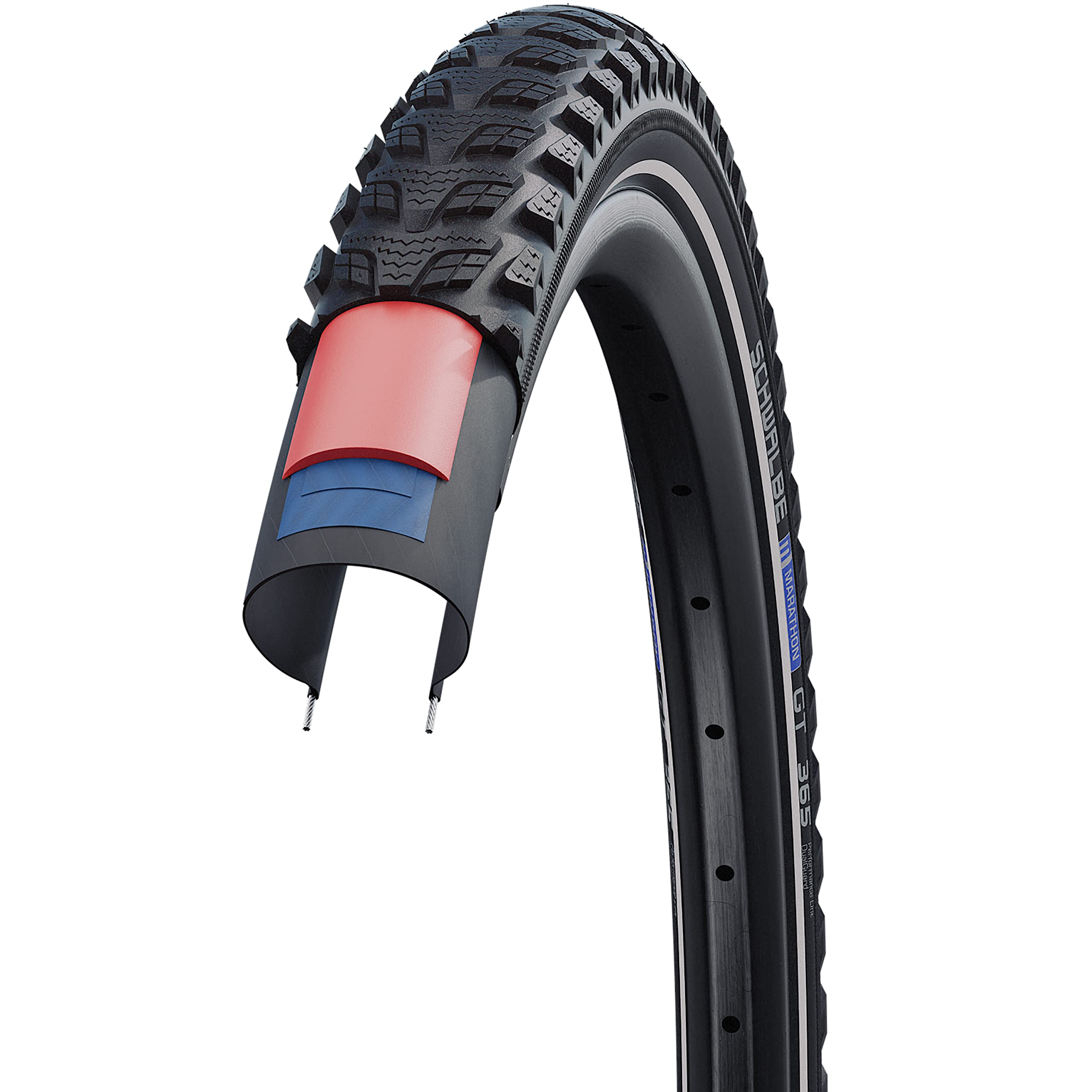 Schwalbe Unisex's Marathon GT 365 Perf, DualGuard, TwinSkin Tyres, Black, 37-622, 11101204