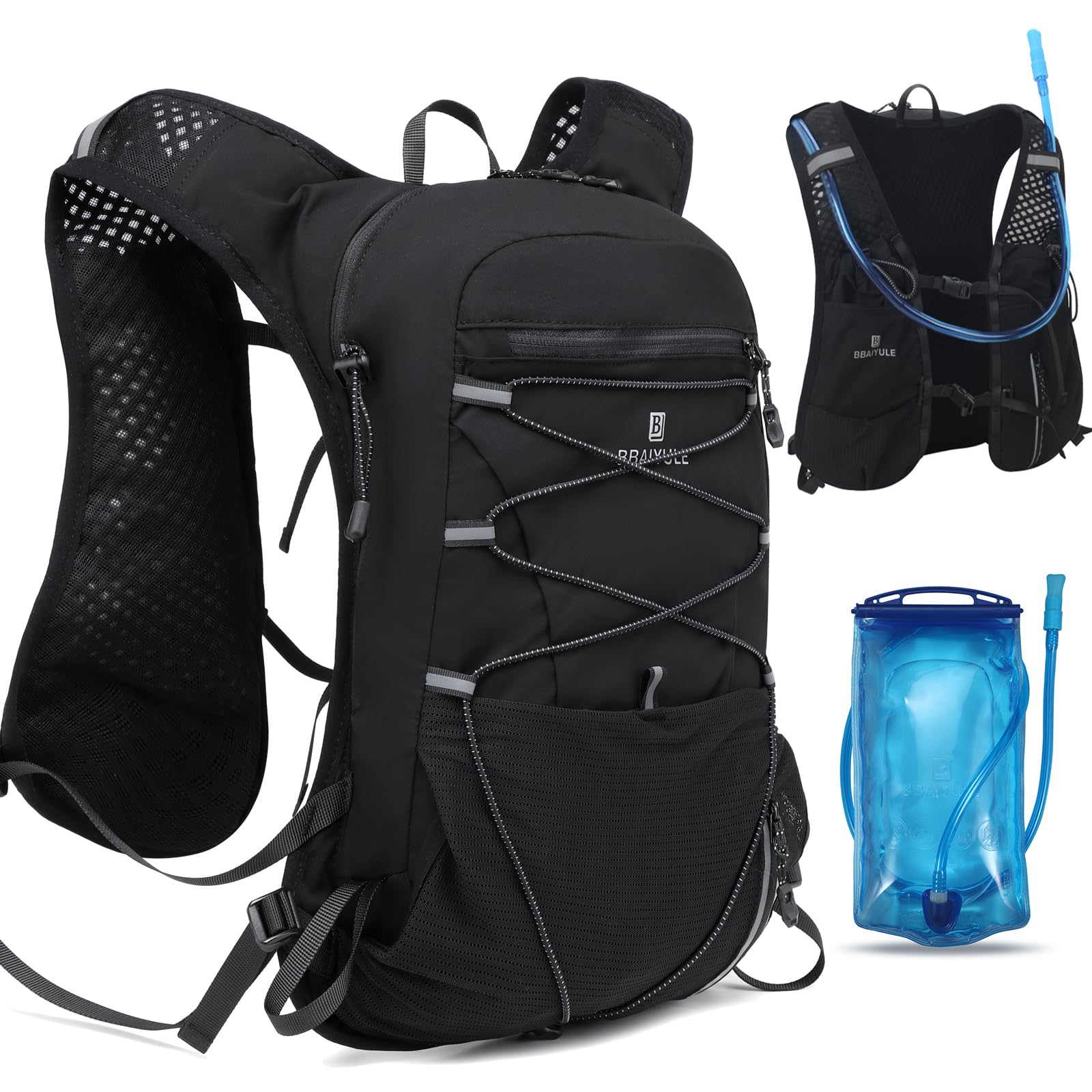 BBAIYULE Hydration Running Vest Backpack,Cycling Water Backpack ,Biking Hydration Vest for Marathon Trail Running Hiking Biking Climbing (Backpack with 1.5L bladder)