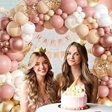 balloon garland Rose Gold Balloon Arch Kit 102pcs Beige Retro Pink Gold view 6