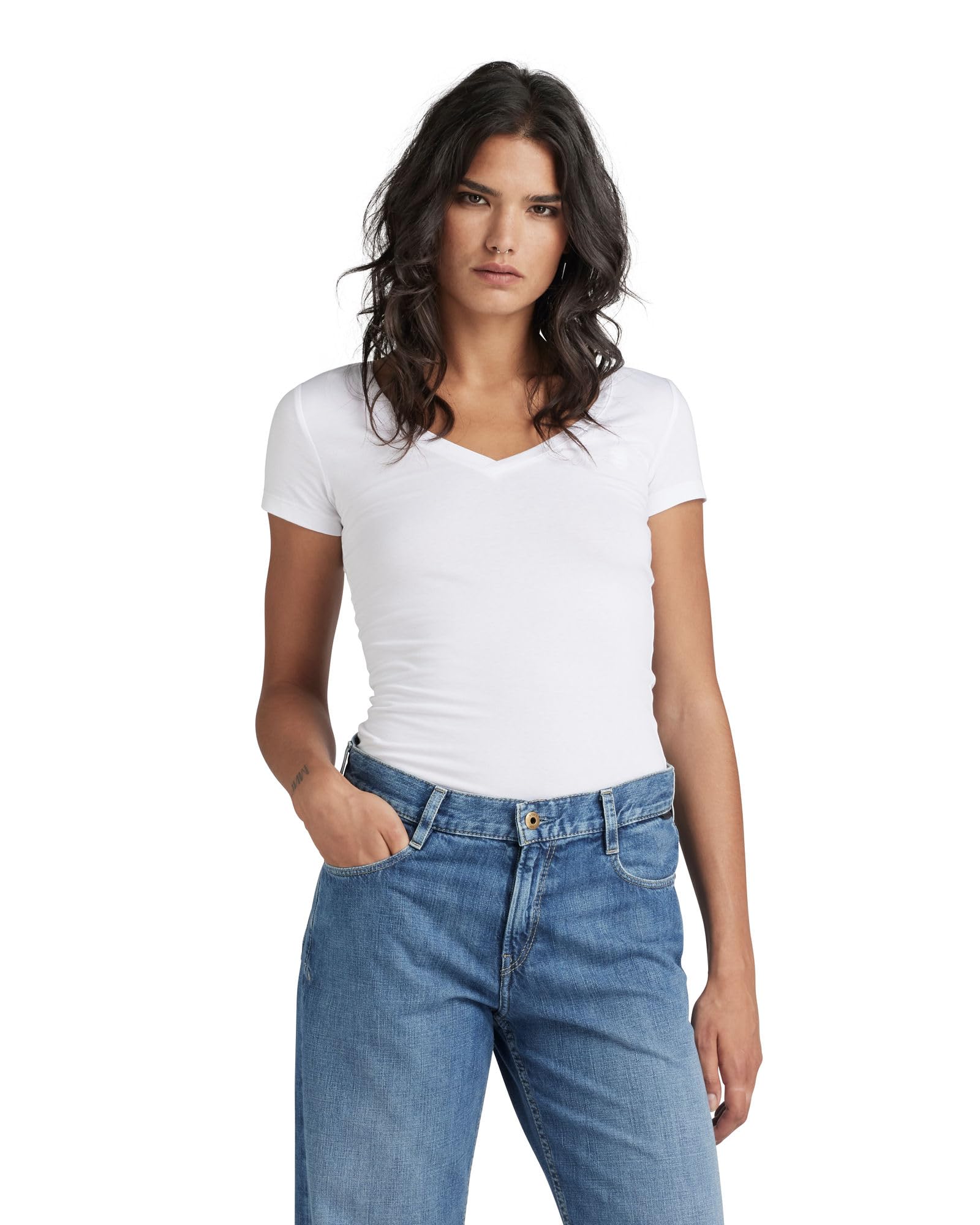 G-STAR Women's Base V-Neck Cap...