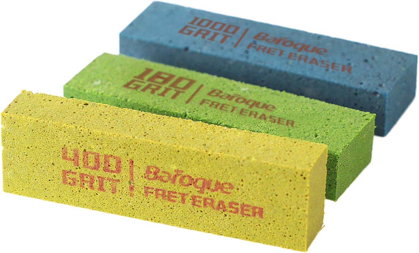 3pcs Fret Erasers Abrasive Rubber Blocks Guitar Fret Polishing Rubbers