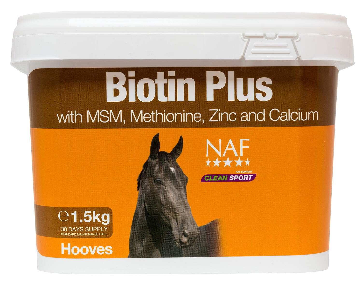 NAF Biotin Plus 1.5kg – Hoof Supplement for Horses – Supports Strong, Healthy Hoof Growth – With Biotin, Methionine & Zinc – Daily Equine Hoof Care Formula