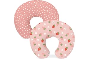 WOODIVILLE Nursing Pillow Covers 2 Pack, Breastfeeding Pillow Slipcovers Soft and Stretchy, Nursing Covers for Baby Girls Boys Newborn