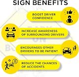 ASSURED SIGNS Baby On Board Sign 2 Pack 5x5 Yellow Suction Cups Car view 6