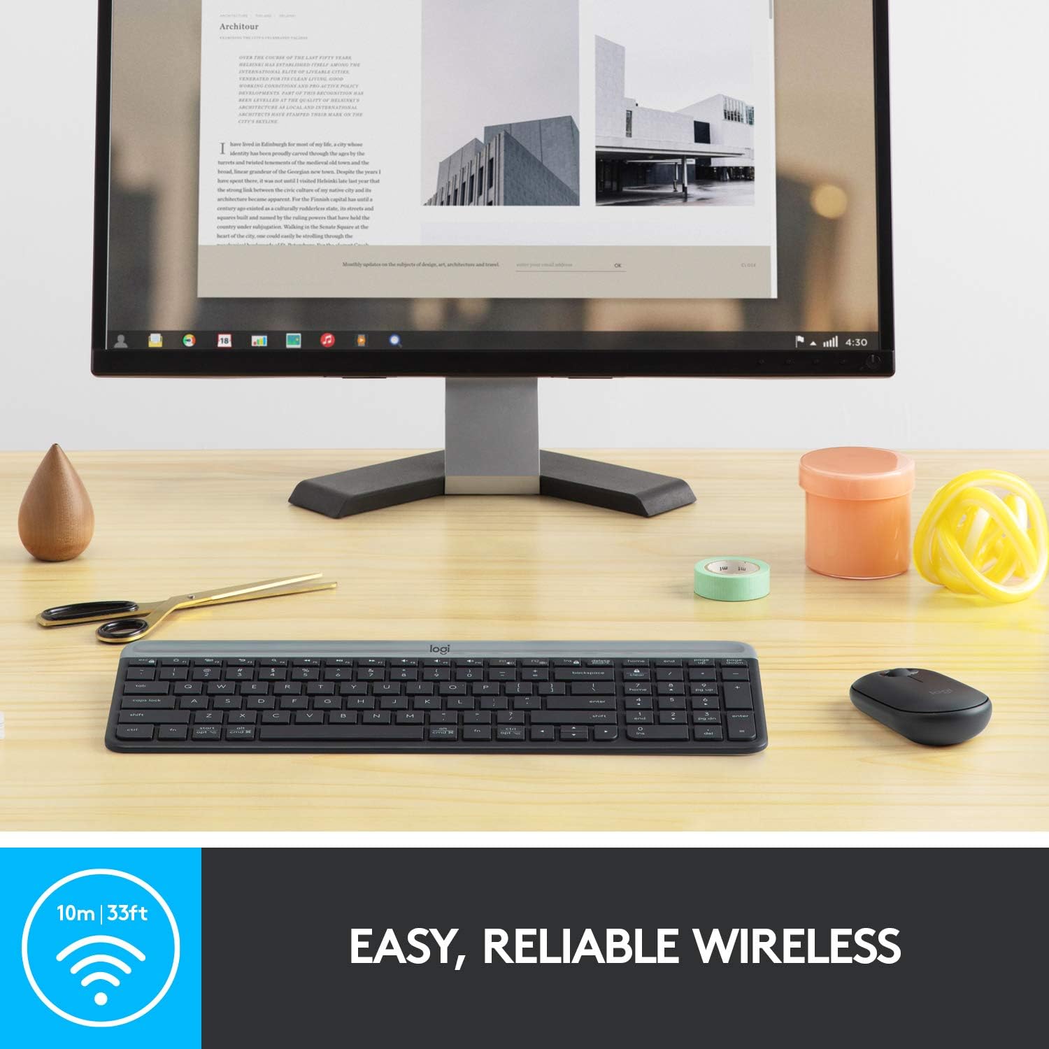 Logitech MK470 Slim Wireless Keyboard & Mouse Combo, AZERTY French Layout - Black, Graphite - Image 5