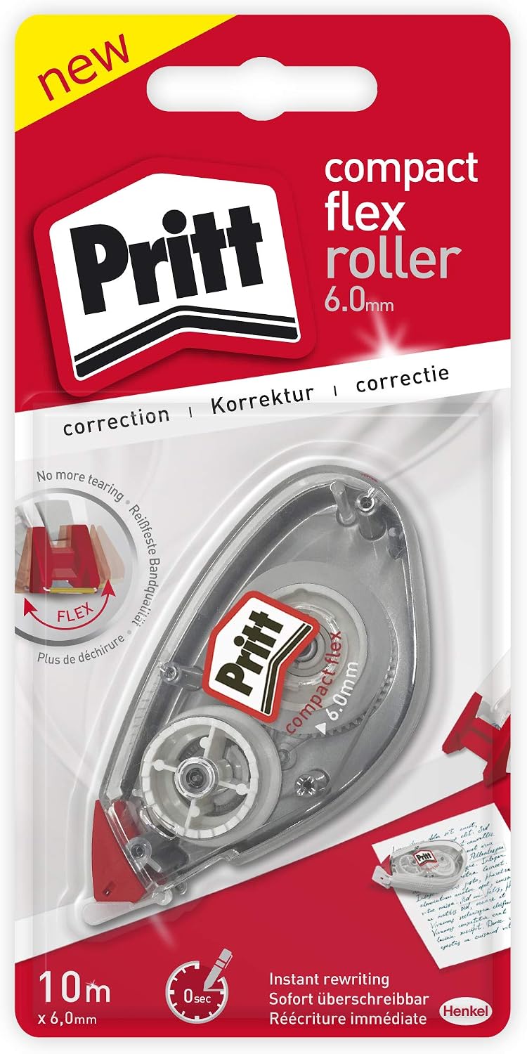 Pritt 2110047 6 mm "Compact" Correction Roller, clear, Bandbreite: 6 mm