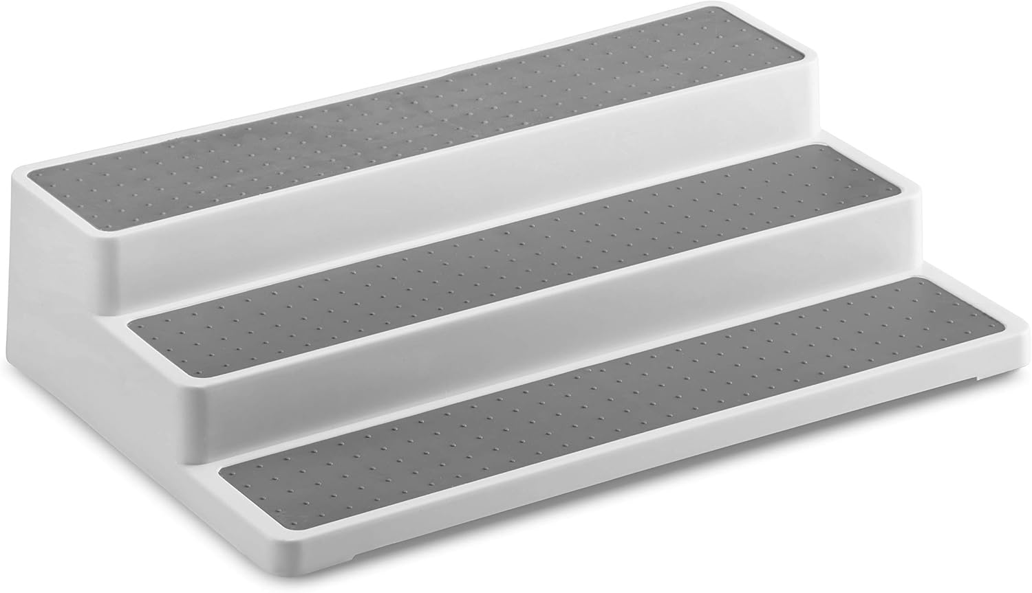 2 Pack Non Skid 3 Tier Spice Rack Organizer for Cabinet, 14.5 Inch Modern Pantry Kitchen Countertop Stand 3 Step Shelf White/Gray: Home Improvement