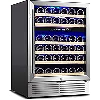 Aneken 24 inch Wine Cooler, 48 Bottle Dual Zone Wine Refrigerator Built-in or Freestanding Wine Fridge with Advanced…