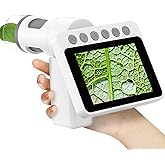 Portable Digital Handheld Microscope for Kids - 1000X Microscopes with 3.5" Screen Pocket Magnifier for Coins Jewelry Science Learning Mini Labster Microscope with LED Light for Adults Children 8-12