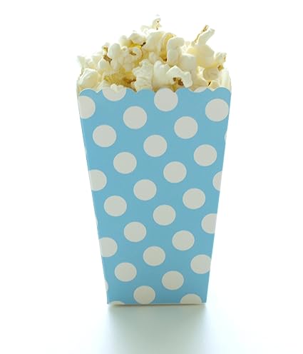 Amazon Com Light Blue Polka Dot Popcorn Boxes 12 Pack Boy Baby
