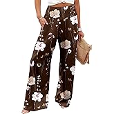 JZC Women's Palazzo Lounge Pants Casual Wide Leg Pants High Waist Flowy Toursers with Pockets