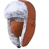 GADIEMKENSD Winter Trapper Hat with Ear Flap Chin Strap and Windproof Mask