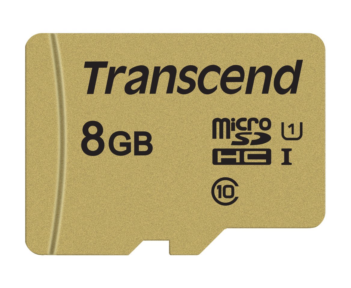 Transcend USD500S 8GB microSDHC Memory Card, MLC NAND Flash UHS-I U1 V10, Up to 95MB/s for Dash Cam, Industrial Systems & Raspberry Pi TS8GUSD500S