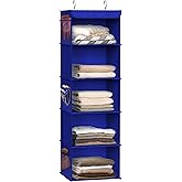 Simple Houseware 5 Shelf Hanging Closet Organizer, Dark Blue
