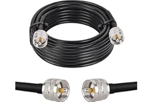 MOOKEERF PL259 UHF Coax Cable 18ft, CB Coax RG58 UHF Male to Male for CB Radio, Ham Radio, Antenna Analyzer, SWR Meter