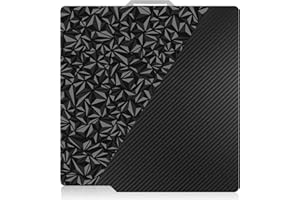 RAWEAO Double Sided Textured PEO PET Build Plate - for Bambu Lab X1/X1C/X1E/P1P/P1S/A1, Smooth Diamond PEO+Carbon Fiber PET Spring Steel Sheet Plate（257x257mm）
