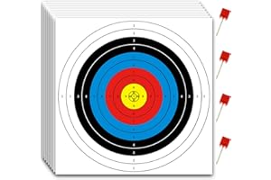 MOLFUJ Archery Targets Paper 20pcs, 23.6 inch Bow and Arrow Targets for Hunting Backyard, Archery Target Practice Accessories(10 Rings)