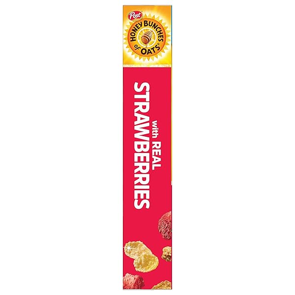 POST HONEY BUNCHES OF OATS WITH STRAWBERRIES BREAKFAST CEREAL, STRAWBERRY CEREAL WITH OATS AND GRANOLA CLUSTERS, 16.5 OZ BOX