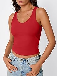 Trendy Queen Womens Tank Tops Double Lined Crop