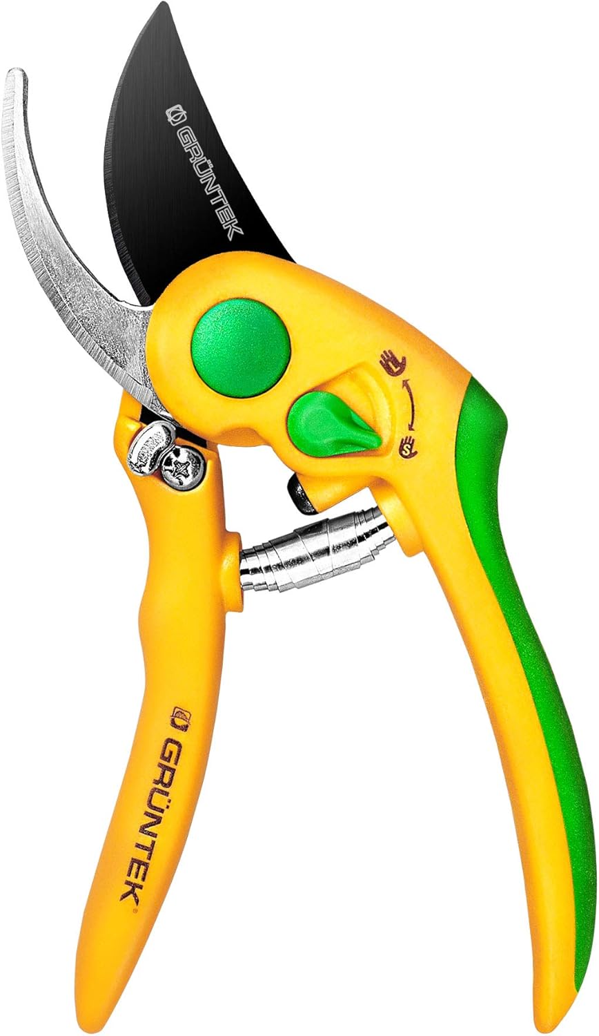 GRÜNTEK Tijeras de Podar Yunque FLAMINGO. Hoja 58mm y agarre por manos grandes y pequenas