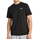 Reebok Mens Force Short Sleeve Crewneck T-Shirt, Standard Fit, Lightweight Super Stretch Poly Square Hole Mesh Fabric