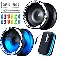 MAGICYOYO V3 Yoyos Professional Responsive Yoyo 2 Pack, Professional Metal Yoyo for Beginner, Dual Purpose Pro Yoyo Toy with KK Bearings + Removal Bearing Tool + Axle + Yo-yo Case + 12 Yoyo Strings