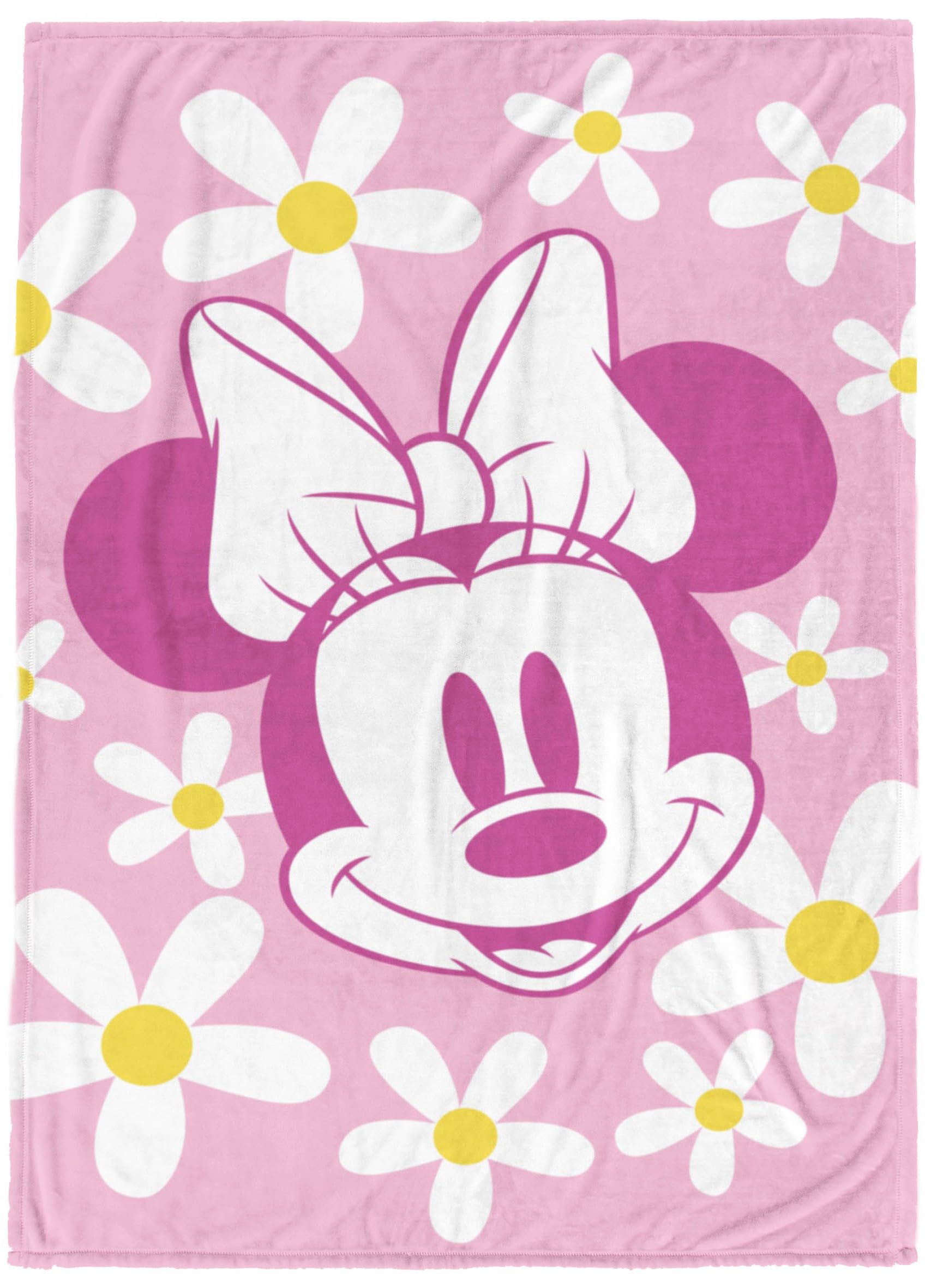 Jay Franco Kids Plush Throw Blanket – Soft & Cozy Fleece Throw for Bedroom & Couch Décor, Official Licensed Product, Pink - Minnie Mouse, 60x90 - Large Blanket Image