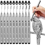 PANDAFLY Black Micro-Pen Fineliner Ink Pens - Precision Multiliner Pens Micro Fine Point Drawing Pens for Sketching, Anime, M