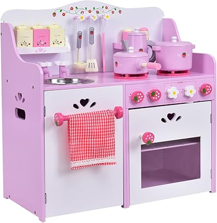 Amazon.com: MD grupo cocina de juguete infantil de madera fresa Pretend Juguete no tóxico Niñas regalo: Toys \u0026 Games