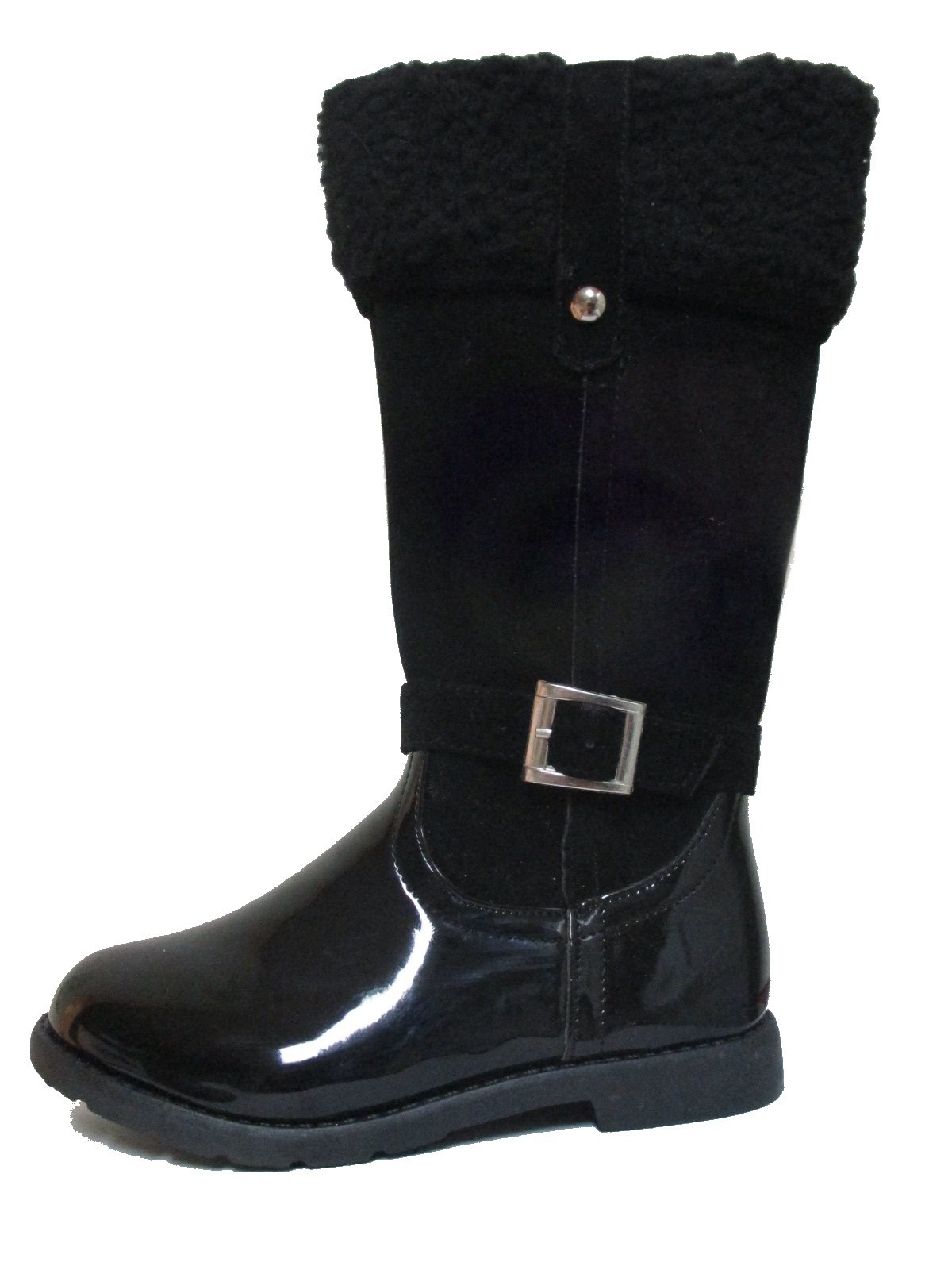 Cloe™ Girls Winter Rider Boot - Patent Leather & Suede Fashion