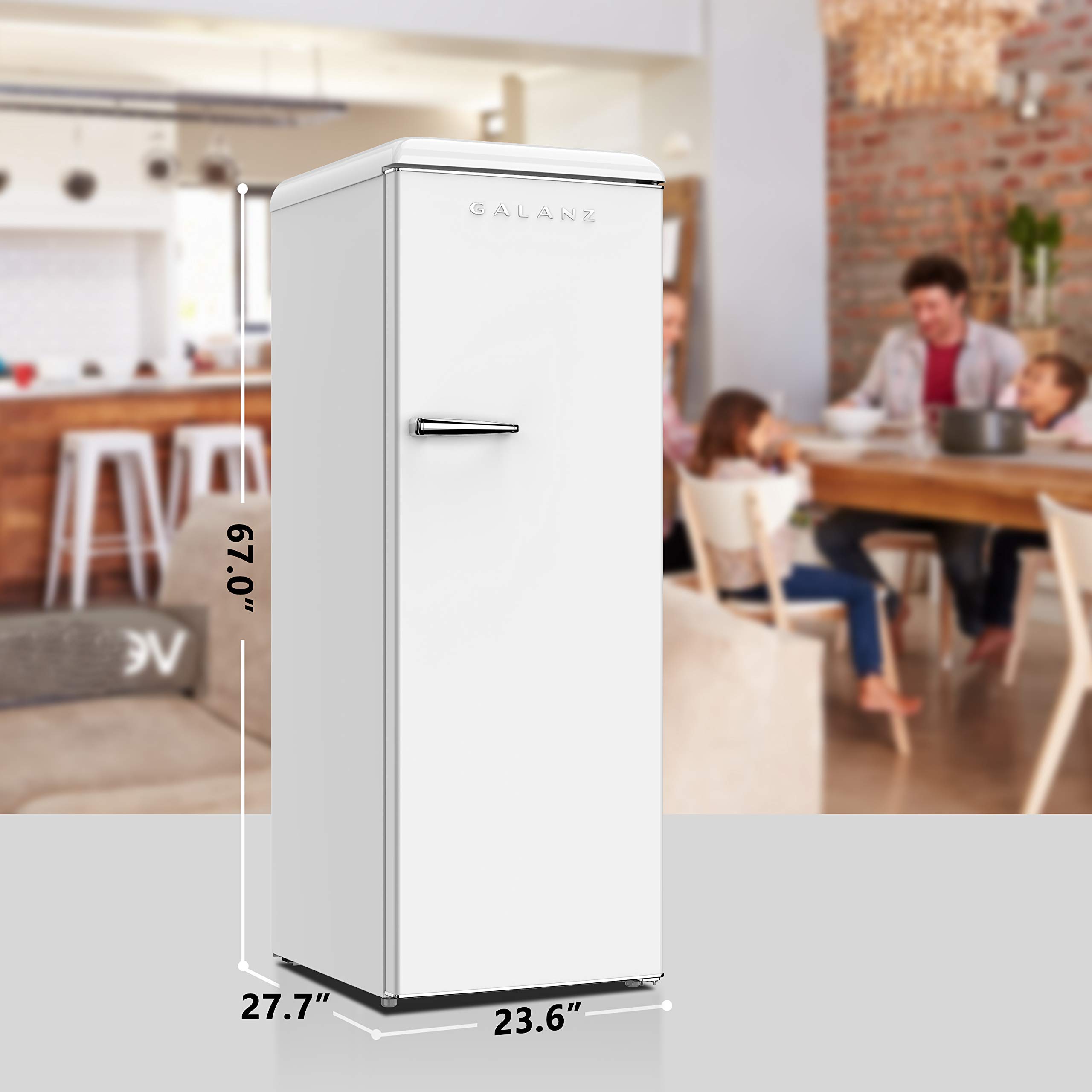 Galanz GLF11UWEG16 Convertible Freezer/Fridge, Electronic Temperature Control, 11 Cu.Ft, Retro White