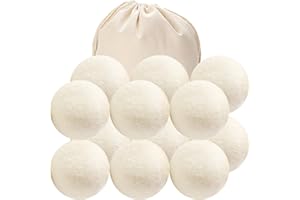 BEIEVERLUCK 12 Pack Wool Dryer Balls XL Reusable Laundry Balls for Dryer Natural Fabric Softener Ball with 1 Storage Bags Reduce Wrinkles and Decrease Drying Time