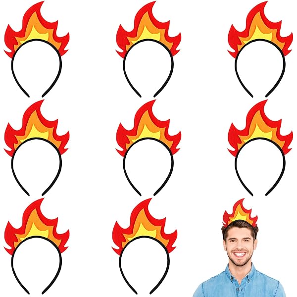 Fire Flame Headbands Felt Rave Party Costumes Festive Halloween Accessories Flame Headband: Fire Crown, Carnival Costume Headpiece - Etsy main image 3
