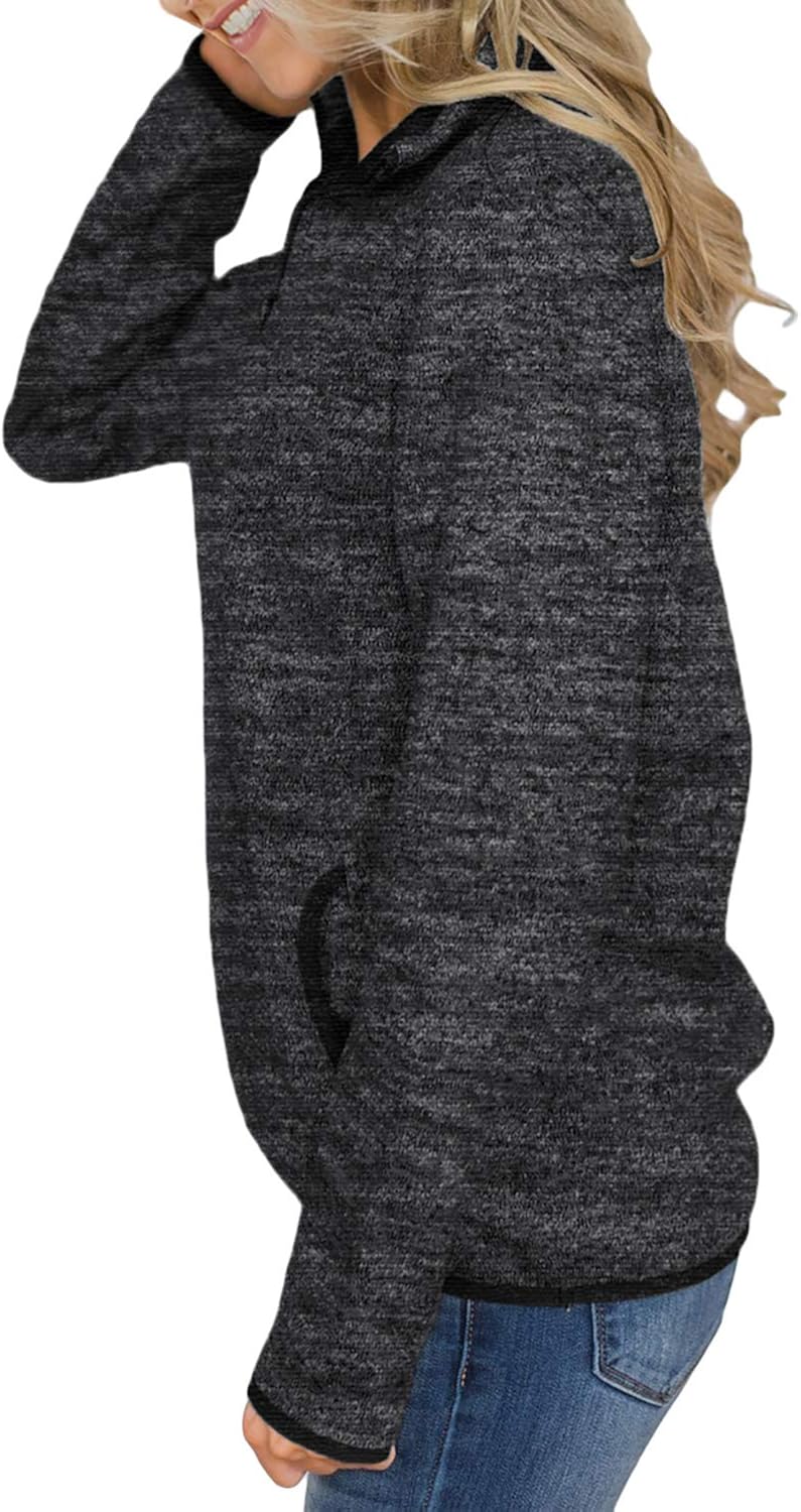 Aleumdr Women Casual Long Sleeve 1/4 Zipper Color Block Sweatshirts Stand Collar Pullover Tunic Tops with Pockets S-XXL at  Women’s Clothing store